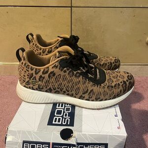 Skechers BOBS Tan and Black Patterned Sneakers